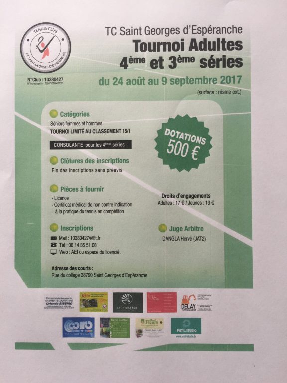 Tournoi Adultes édition 2017 : Hommes et Femmes NC à 15/1, inscriptions ouvertes