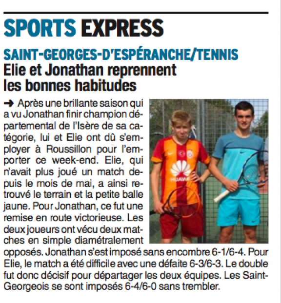 La saison commence bien