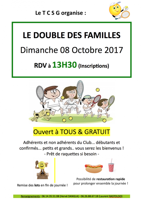 Double des familles ce dimanche 8 octobre